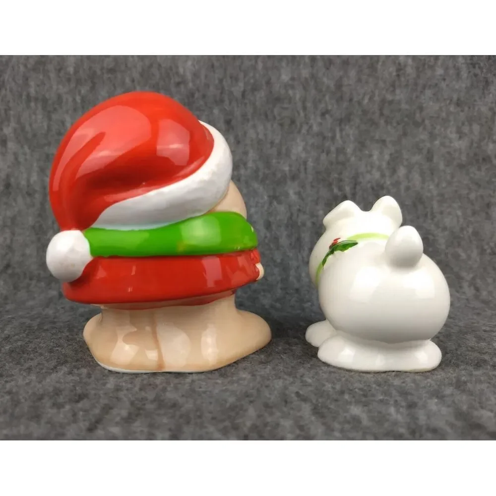 Ziggy & Fuzz Ceramic Salt & Pepper Shakers 1970s‎ Christmas Tom Wilson Japan VTG